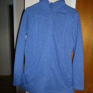Lands End Sweater knit fleece lined zip front jacket